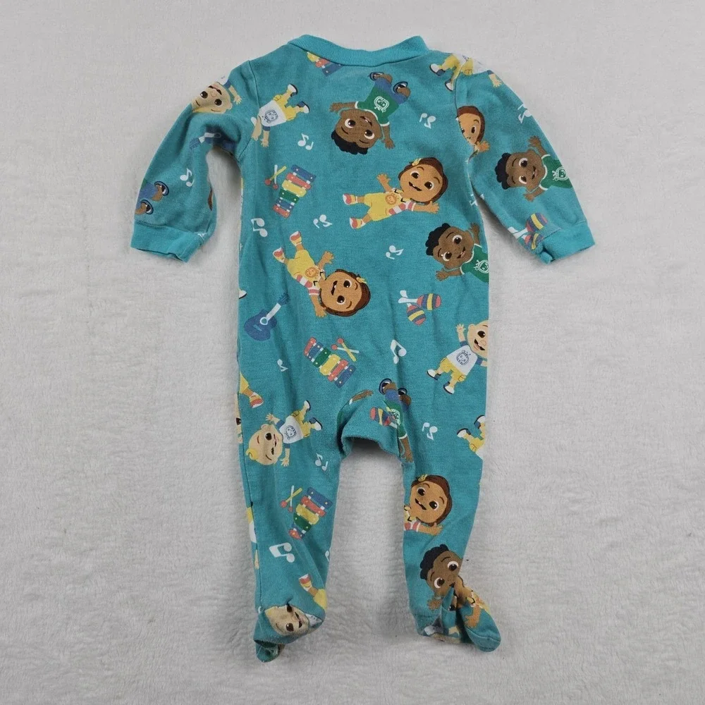 Cocomelon Infant Boys Blue JJ's Knit Blanket‎ Sleeper Pajamas 3-6 Months